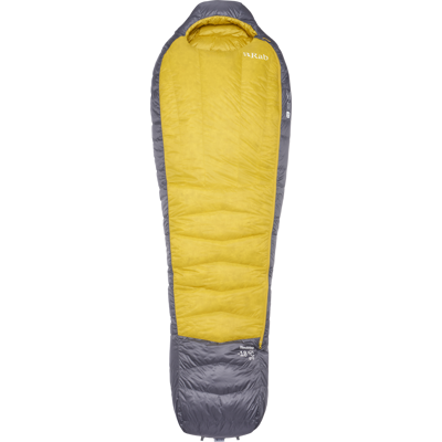 Rab Neutrino -18C/0F Graphene/Dark Pollen Long - Left Zip Rab Neutrino -18C/0F Graphene/Dark Pollen Long - Left Zip