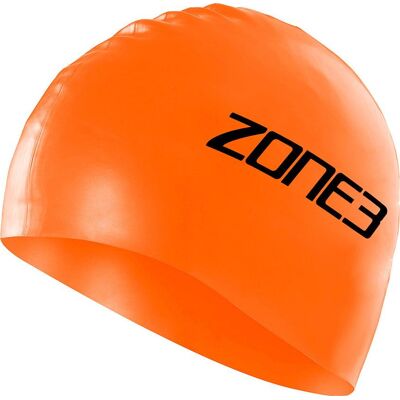 Zone3 Silicone Swim Cap Hi-vis Orange OneSize Zone3 Silicone Swim Cap Hi-vis Orange OneSize