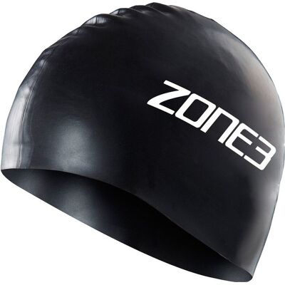 Zone3 Silicone Swim Cap Black OneSize Zone3 Silicone Swim Cap Black OneSize