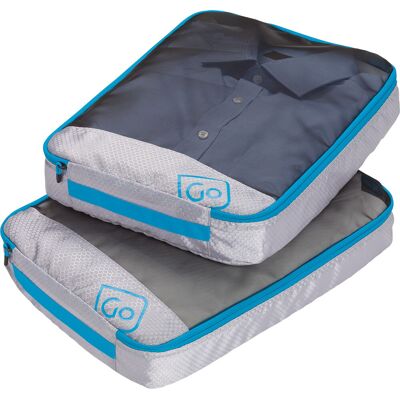 Go Travel Twin Packing Cubes Blue OneSize Go Travel Twin Packing Cubes Blue OneSize