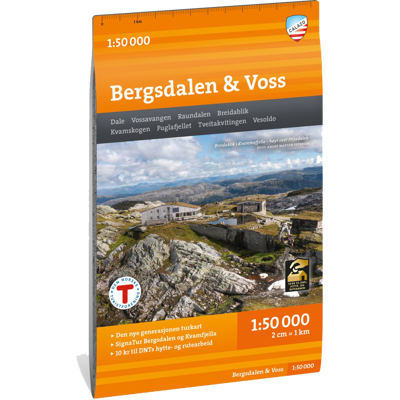 Calazo förlag Bergsdalen & Voss 1:50 000 Hiking map 1:50 000 Calazo förlag Bergsdalen & Voss 1:50 000 Hiking map 1:50 000