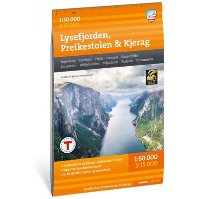 Calazo förlag Lysefjorden, Preikestolen & Kjerag 1:50 000 Hiking map 1:50 000 Calazo förlag Lysefjorden, Preikestolen & Kjerag 1:50 000 Hiking map 1:50 000