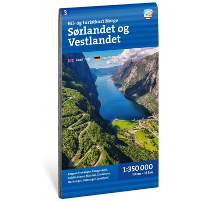 Calazo förlag Sør- Og Vestlandet 1:350 000 Road map 1:350 000 Calazo förlag Sør- Og Vestlandet 1:350 000 Road map 1:350 000