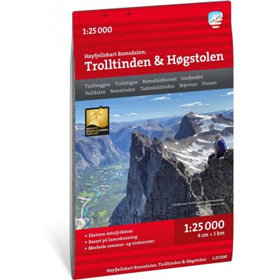 Calazo förlag Høyfjellskart Romsdalen: Trolltinden & Høgstolen 1:25 000 NoColour OneSize Calazo förlag Høyfjellskart Romsdalen: Trolltinden & Høgstolen 1:25 000 NoColour OneSize