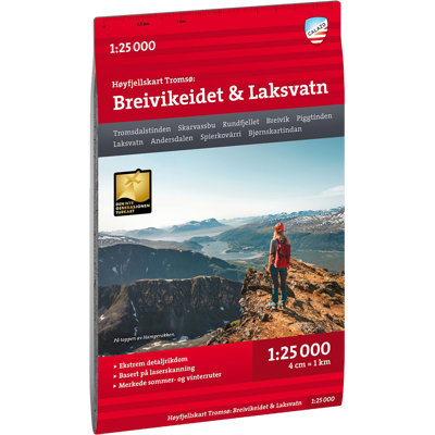 Calazo förlag Høyfjellskart Tromsø: Breivikeidet Laksvatn 1:25.000 NoColour OneSize Calazo förlag Høyfjellskart Tromsø: Breivikeidet Laksvatn 1:25.000 NoColour OneSize