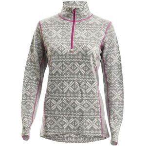 Dovrefjell Traditional Ullpolo (W), Grey/berry - Str. 2xl Dovrefjell Traditional Ullpolo (W), Grey/berry - Str. 2xl