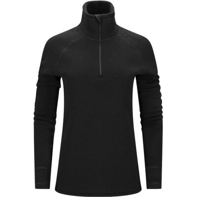 Aclima Fleecewool Polo W/zip (W) Til Dame, Black - Str. Xl Aclima Fleecewool Polo W/zip (W) Til Dame, Black - Str. Xl