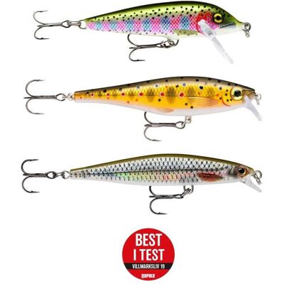 Rapala Best I Test Ørret 3 Pk. 7 Cm, Wobblersett Rapala Best I Test Ørret 3 Pk. 7 Cm, Wobblersett