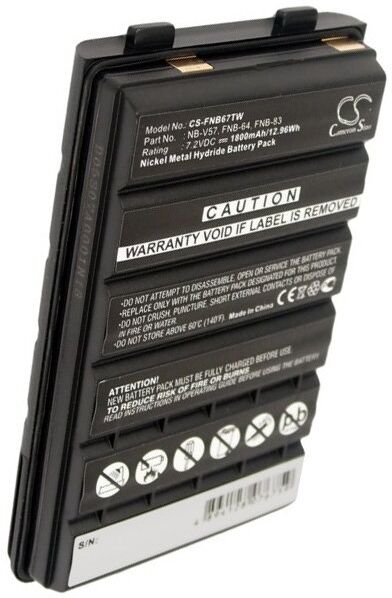 Vertex Batteri (1800 mAh 7.2 V, Sort) passende til Batteri til Vertex FT-250E