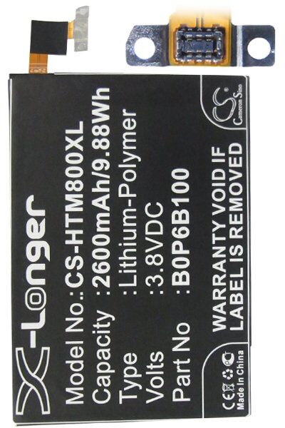 HTC Batteri (2600 mAh 3.8 V, Sort) passende til Batteri til HTC OP6b100