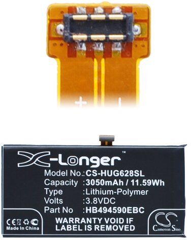 Huawei Batteri (3050 mAh 3.8 V) passende til Batteri til Huawei Ascend G628-TL00