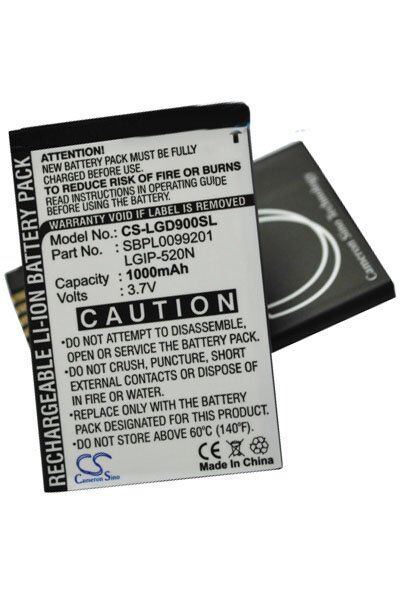 LG Batteri (1000 mAh 3.7 V) passende til Batteri til LG GD900