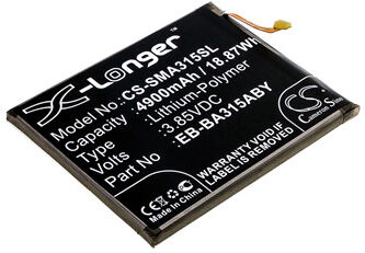 Samsung Batteri (4900 mAh 3.85 V, Sort) passende til Batteri til Samsung SM-A310M/DS