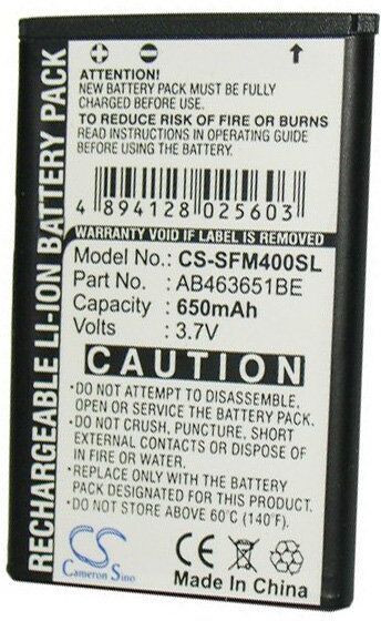 Samsung Batteri (650 mAh 3.7 V) passende til Batteri til Samsung GT-C3510 Genoa