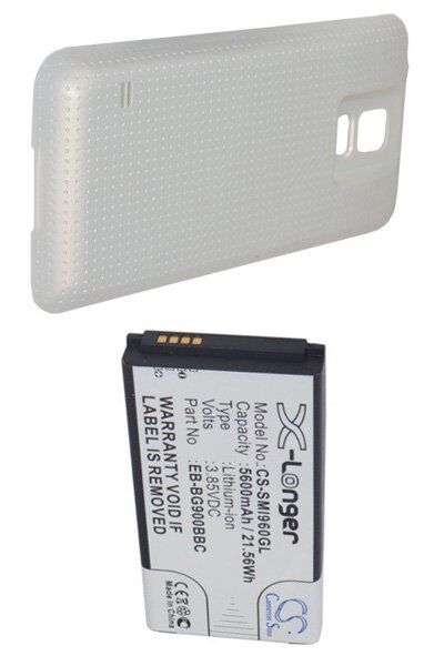 Samsung Batteri (5600 mAh 3.85 V, Hvit) passende til Batteri til Samsung SM-G900M Galaxy S5