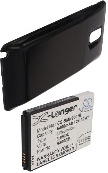 Samsung Batteri (6400 mAh 3.7 V, Sort) passende til Batteri til Samsung SM-N9002