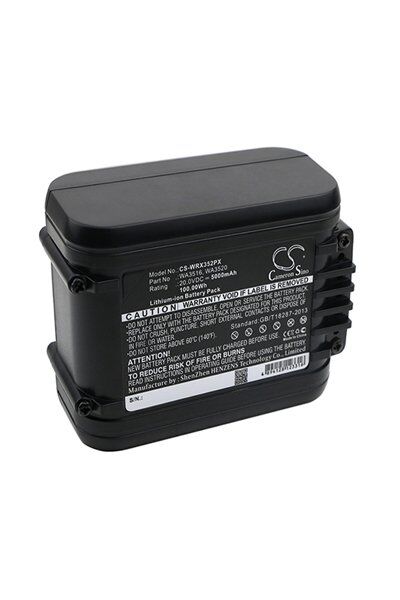 Worx Batteri (5000 mAh 20 V, Sort) passende til Batteri til Worx WX166.1