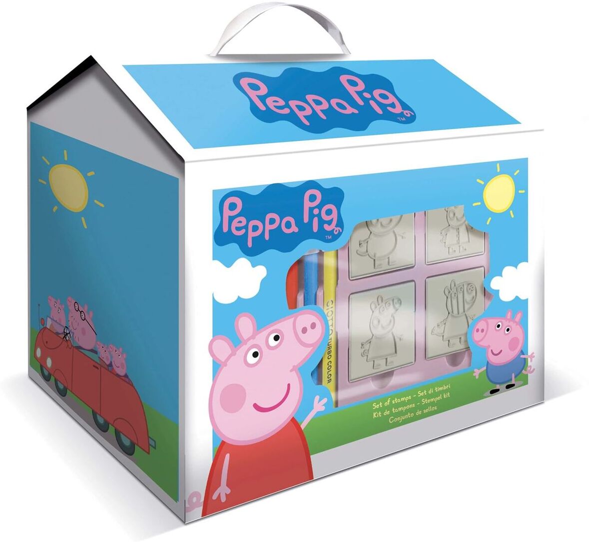 Peppa Pig Peppa Gris Stempelsett + tegnesett i husformet gaveeske