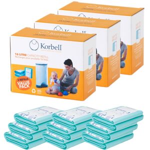 Korbell Bleiepose refill til Bleiebøtte, 9-pack