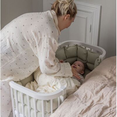 Sebra Bedside Crib, Hvit Babyseng Sebra Bedside Crib, Hvit Babyseng
