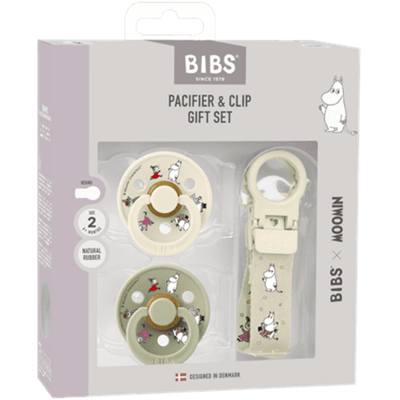 Bibs Gaveeske, 2stk Mummitrollet Smokker + Smokkesnor Bibs Gaveeske, 2stk Mummitrollet Smokker + Smokkesnor