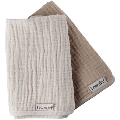 Leander Topper, Mocca/Cappuccino Stelleunderlag, Økoligisk Muslin 2 pk Leander Topper, Mocca/Cappuccino Stelleunderlag, Økoligisk Muslin 2 pk