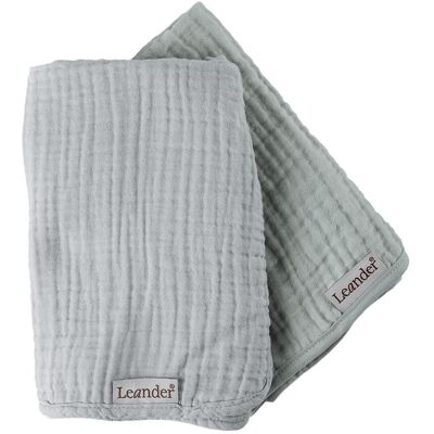 Leander Topper, Pearl Grey / Sage Green Stelleunderlag, Økoligisk Muslin 2 pk Leander Topper, Pearl Grey / Sage Green Stelleunderlag, Økoligisk Muslin 2 pk