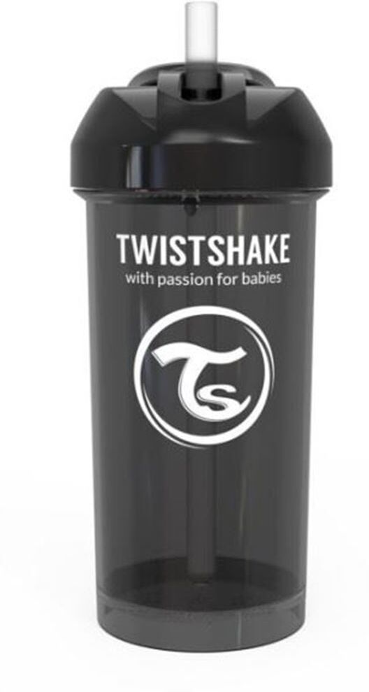 Twistshake Straw Cup 360ml, Pastel Black