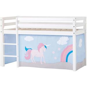 Hoppekids Halvhøy Seng 70x160cm, med forheng, Unicorn Hoppekids Halvhøy Seng 70x160cm, med forheng, Unicorn