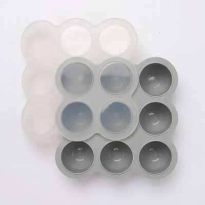 Lilletroll Fryseform med Lokk, 9x60ml - Grey Lilletroll Fryseform med Lokk, 9x60ml - Grey