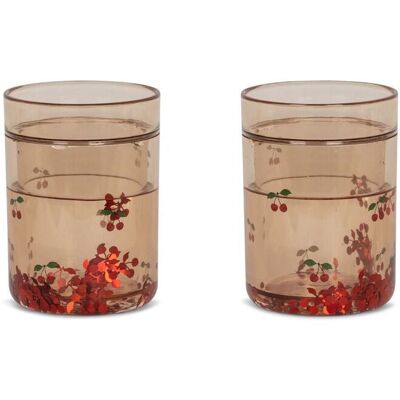 Konges Sløjd Kirsebær Glitter Drikkeglass - 2 Pakning Konges Sløjd Kirsebær Glitter Drikkeglass - 2 Pakning