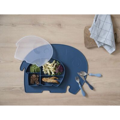 Sebra Barnetallerken med lokk, Silikon, Nordic Blue Sebra Barnetallerken med lokk, Silikon, Nordic Blue