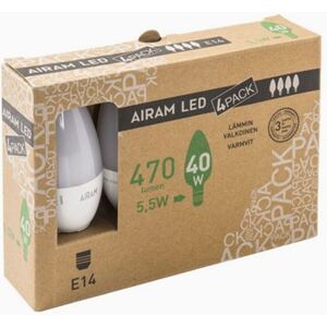 AIRAM LED-pære Mignon E14, 5,5W 4-pakning