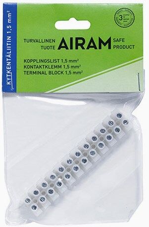 Airam rekkeklemme 12 pol 1,5 mm&#178;