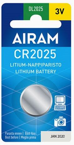 Airam CR2025 3V litium knappebatteri