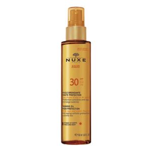 NUXE Sun Tanning Oil Face&Body High Protection Spf30 150 Ml Solkrem Ansikt Nude NUXE*Betinget Tilbud