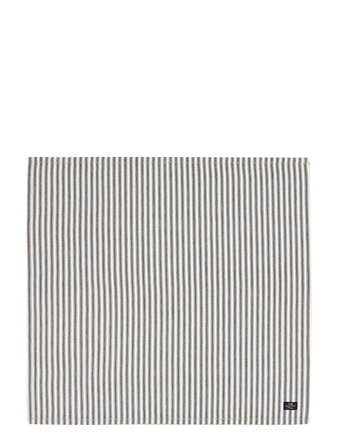 Lexington Home Icons Cotton Herringb Striped Napkin Home Textiles Kitchen Textiles Napkins Cloth Napkins Svart Lexington Home