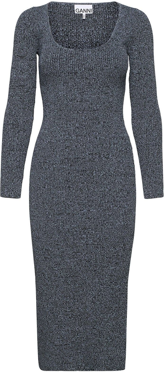 Ganni Melange Knit Dresses Cocktail Dresses Blå Ganni