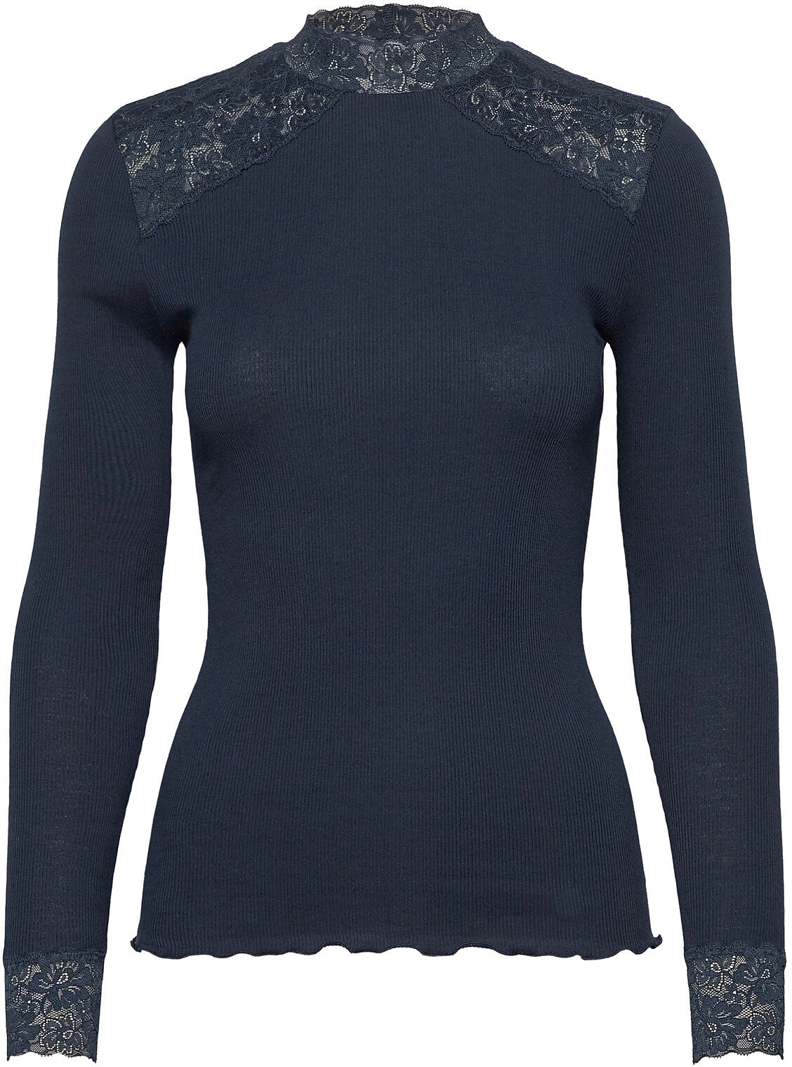 Rosemunde Organic T-Shirt Turtleneck Regular T-shirts & Tops Long-sleeved Blå Rosemunde