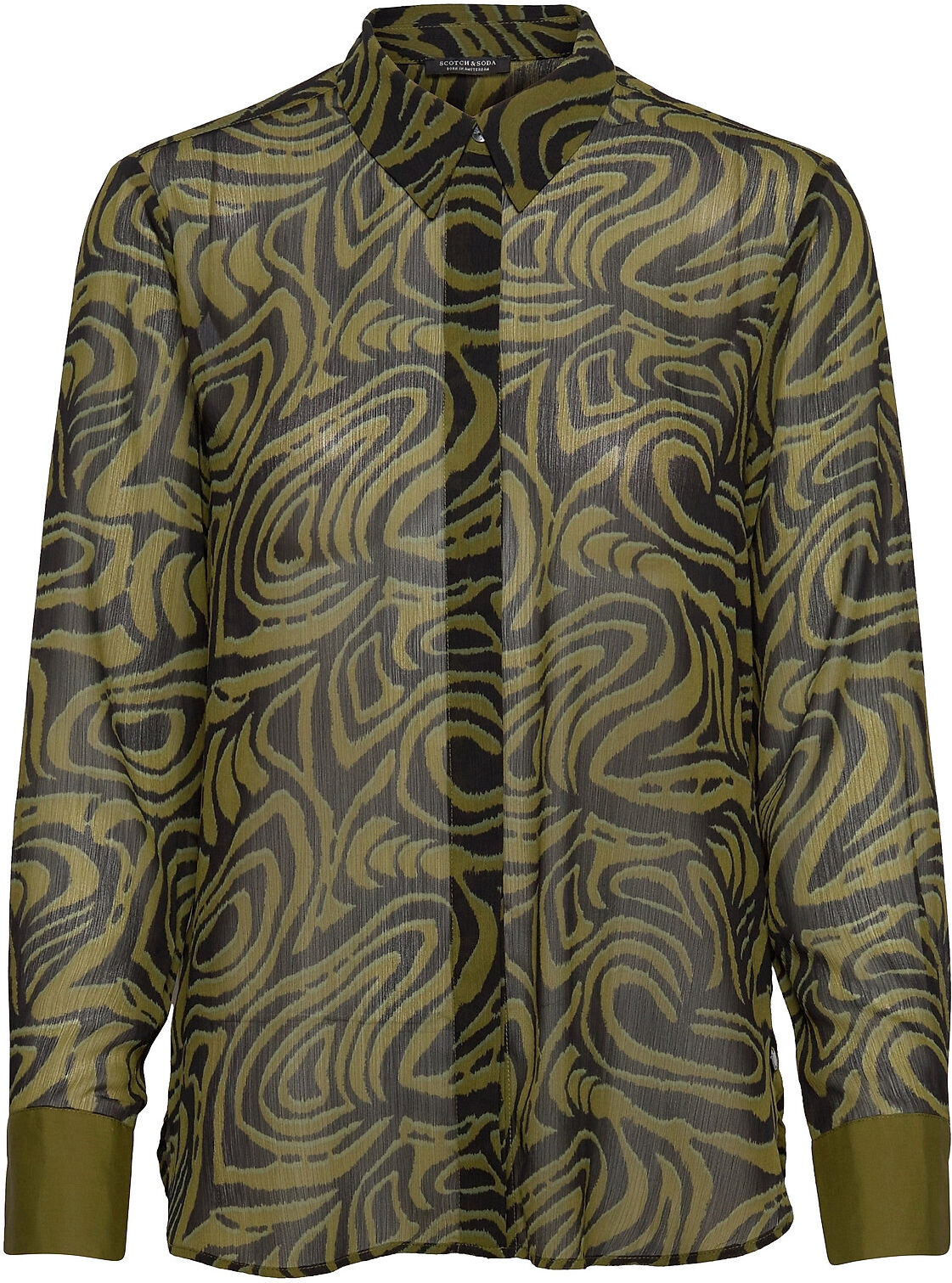 Scotch & Soda Relaxed Fit Printed Shirt Langermet Skjorte Grønn Scotch & Soda