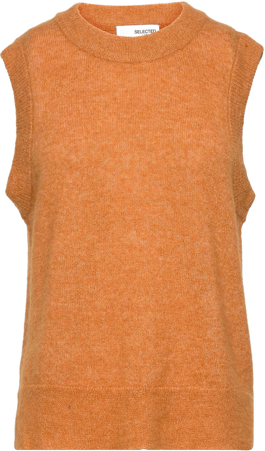 Selected Femme Slflulu Knit Vest O-Neck Vests Knitted Vests Oransje Selected Femme