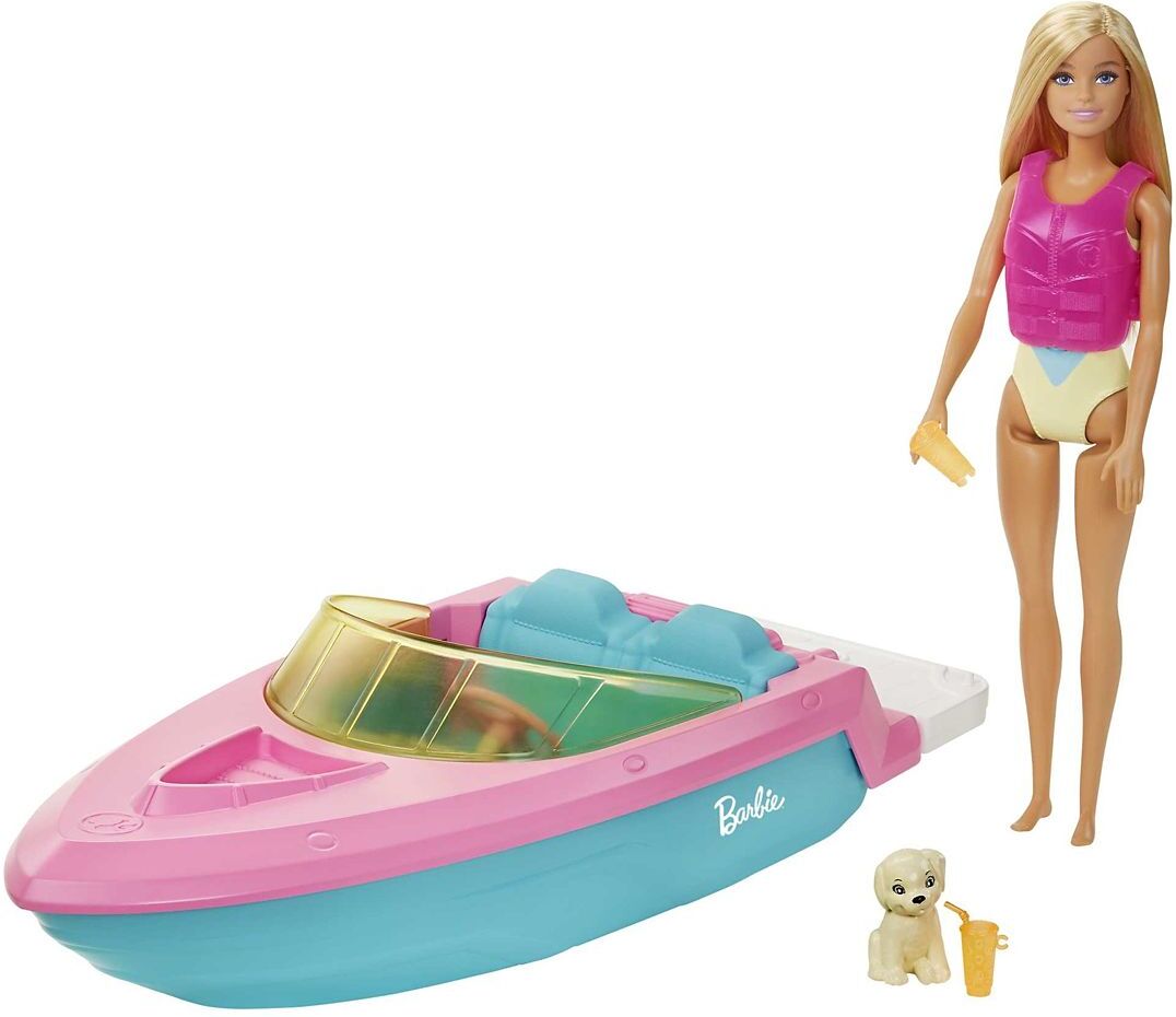 Barbie Doll And Boat Toys Dolls & Accessories Dolls Multi/mønstret Barbie