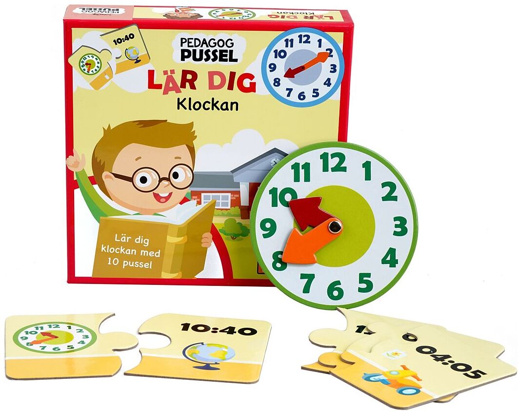 Barbo Toys Pussel Pedagog - Lära Sig Klockan Toys Puzzles And Games Puzzles Multi/mønstret Barbo Toys