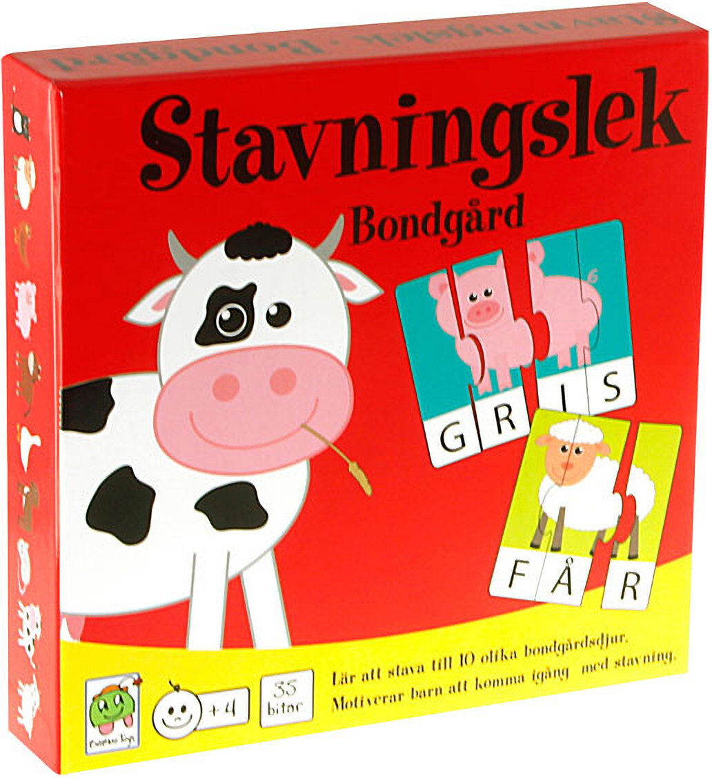 Barbo Toys Stavningslek: Bondgård Toys Puzzles And Games Games Multi/mønstret Barbo Toys