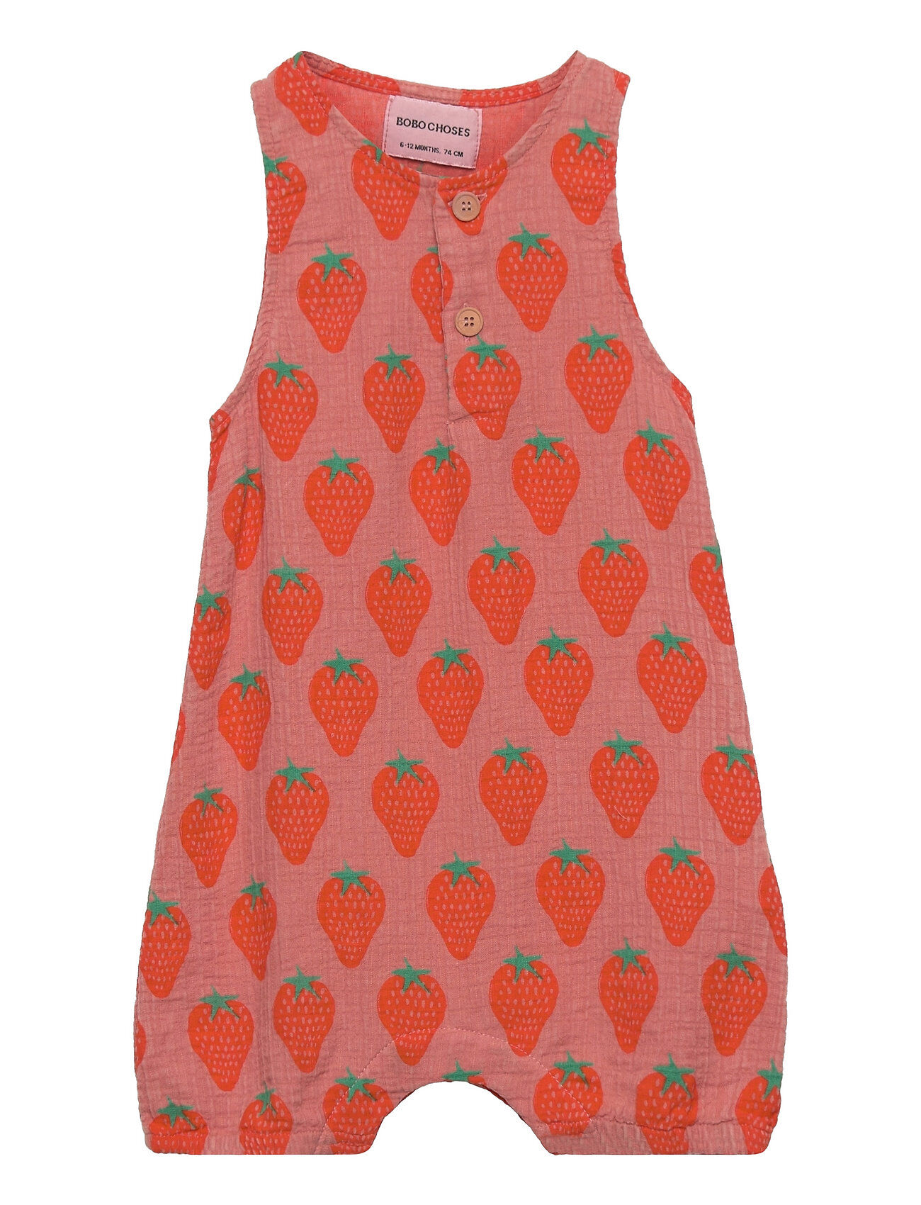 Bobo Choses Strawberry All Over Woven Playsuit Bodies Sleeveless Bodies Multi/mønstret Bobo Choses