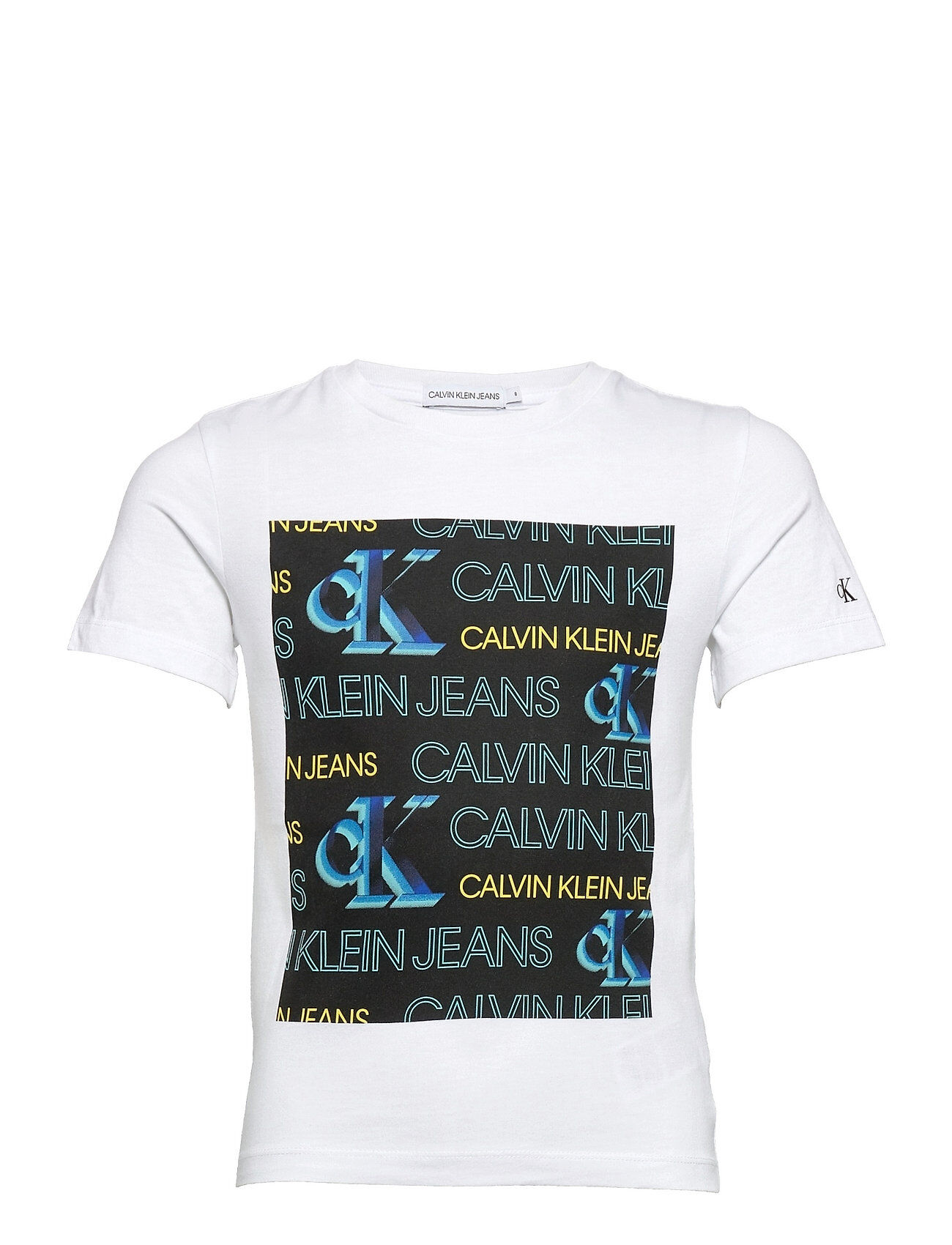 Calvin Pixelated Aop Box T-Shirt T-shirts Short-sleeved Hvit Calvin Klein