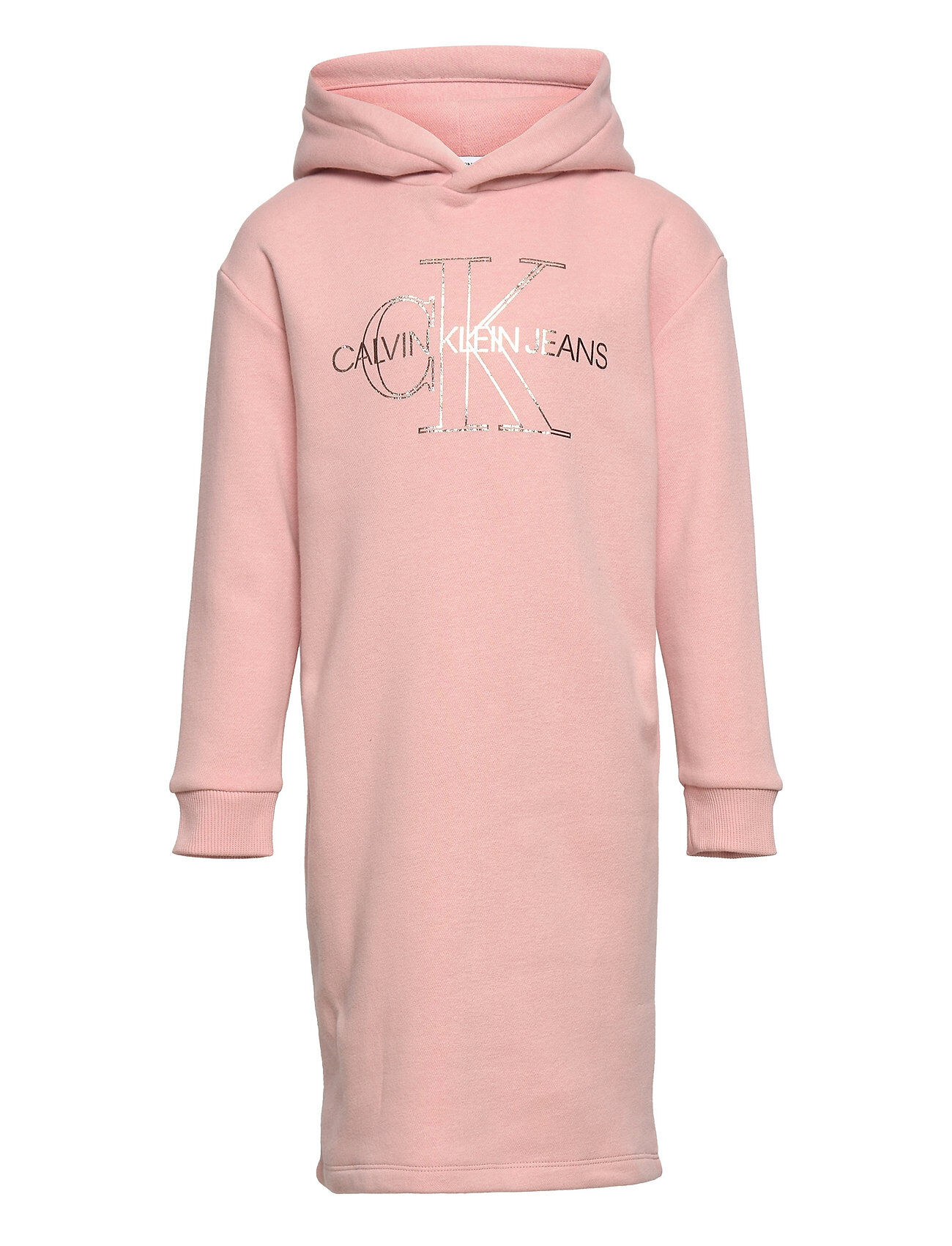 Calvin Monogram Outline Hoodie Dress Dresses & Skirts Dresses Casual Dresses Long-sleeved Casual Dresses Rosa Calvin Klein