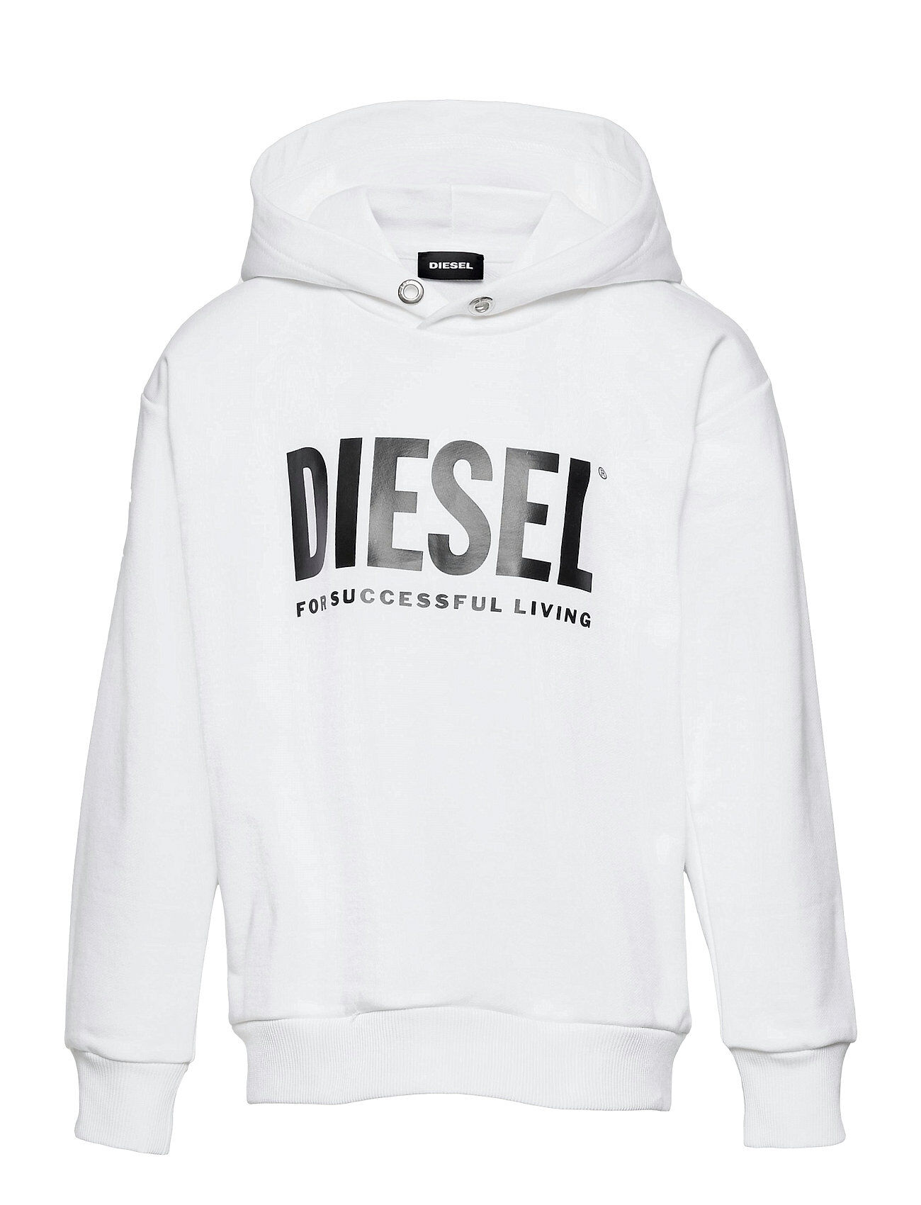 Diesel Sdivision-Logox Over Sweat-Shirt Hettegenser Genser Hvit Diesel