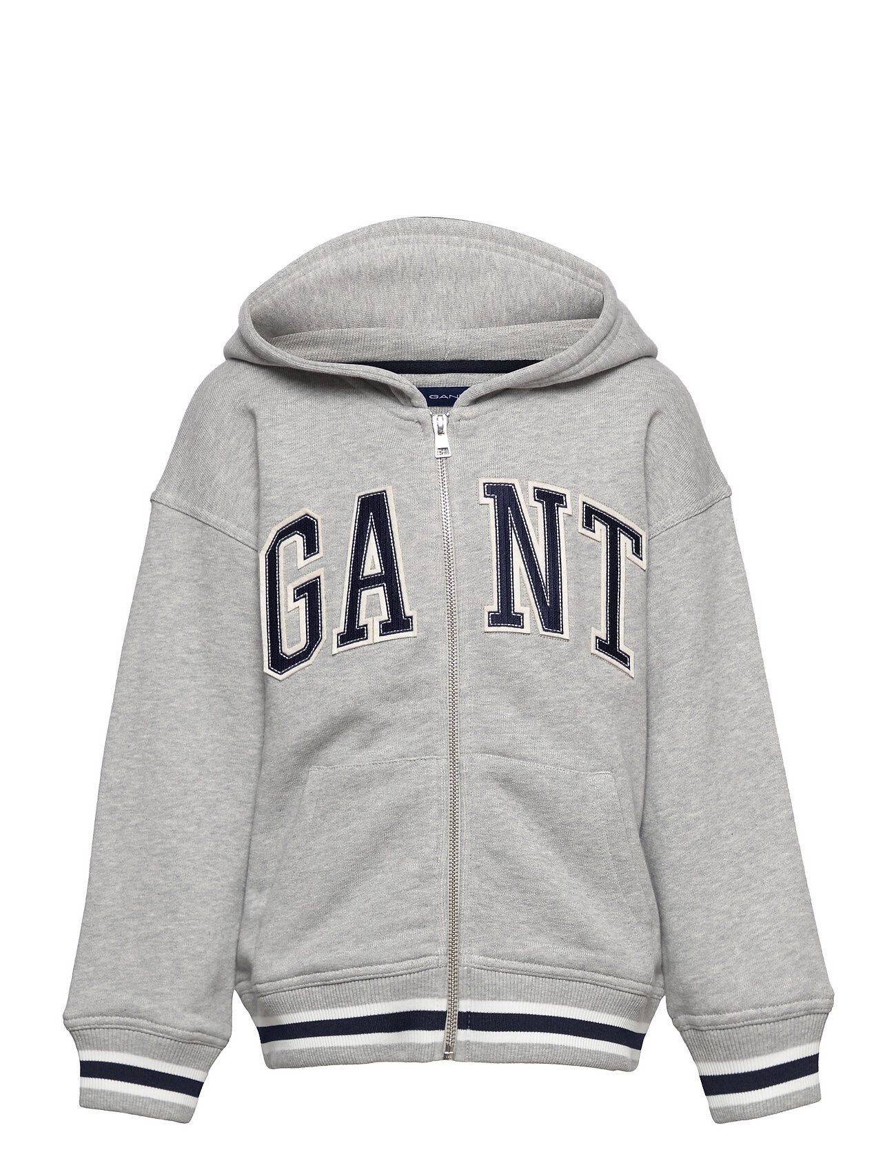 GANT D1. Graphic Full Zip Hoodie Hettegenser Genser Grå GANT