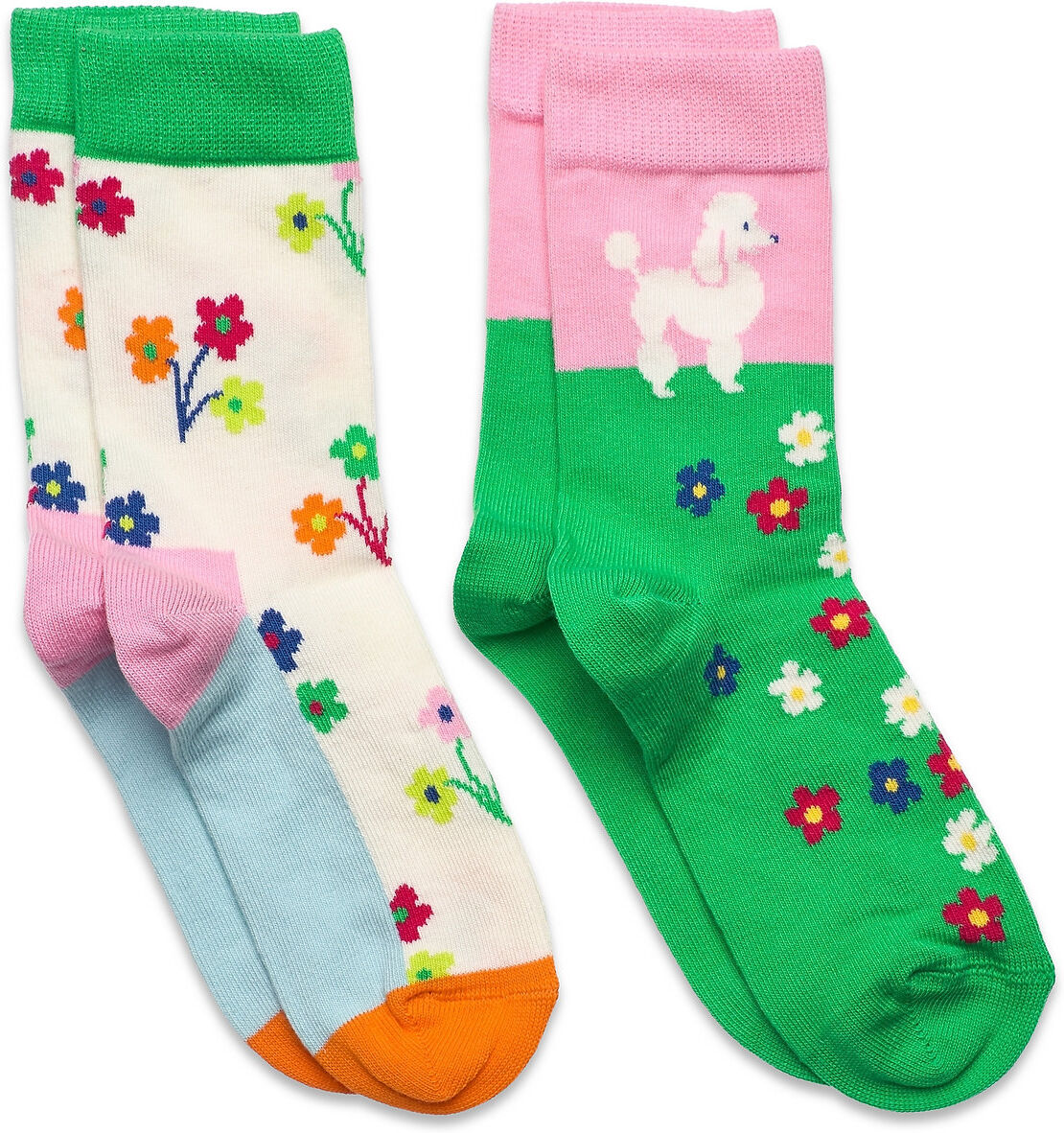 Happy Socks 2-Pack Kids Poodle & Flowers Socks Socks & Tights Socks Multi/mønstret Happy Socks